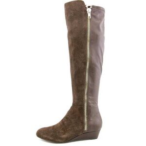 Isaac Mizrahi Samantha brown suede wedge boots